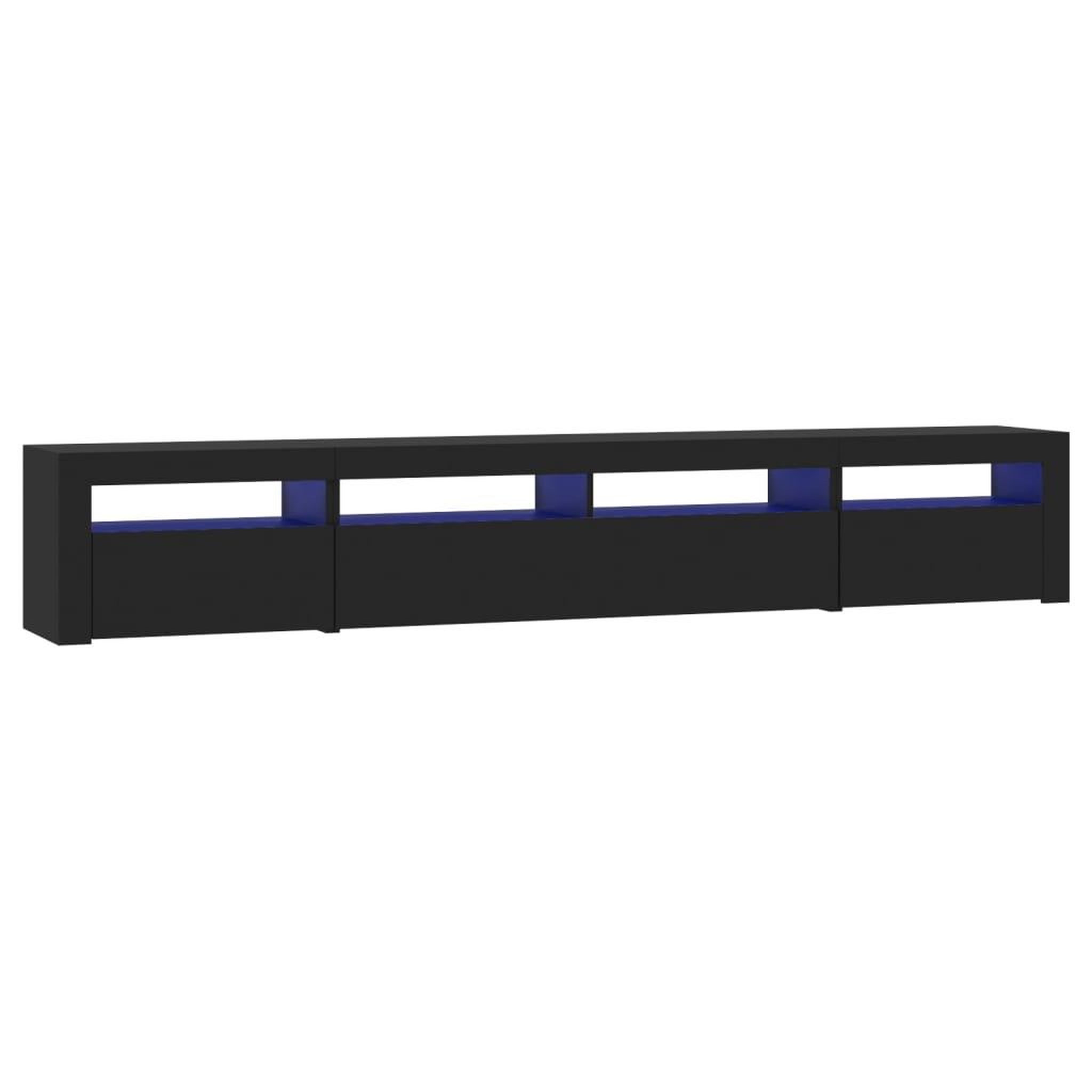 Voir la diapositive 2 : VIDAXL Meuble TV avec lumieres LED Noir 240x35x40 cm