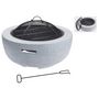 Voir la diapositive 2 : ProGarden ProGarden Bol a feu avec grille de barbecue Rond Gris clair 60x25 cm