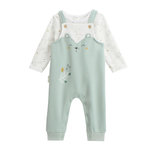 Petit Béguin Ensemble salopette bébé en molleton ultra chaud et t-shirt Kenya. Coloris disponibles : Vert