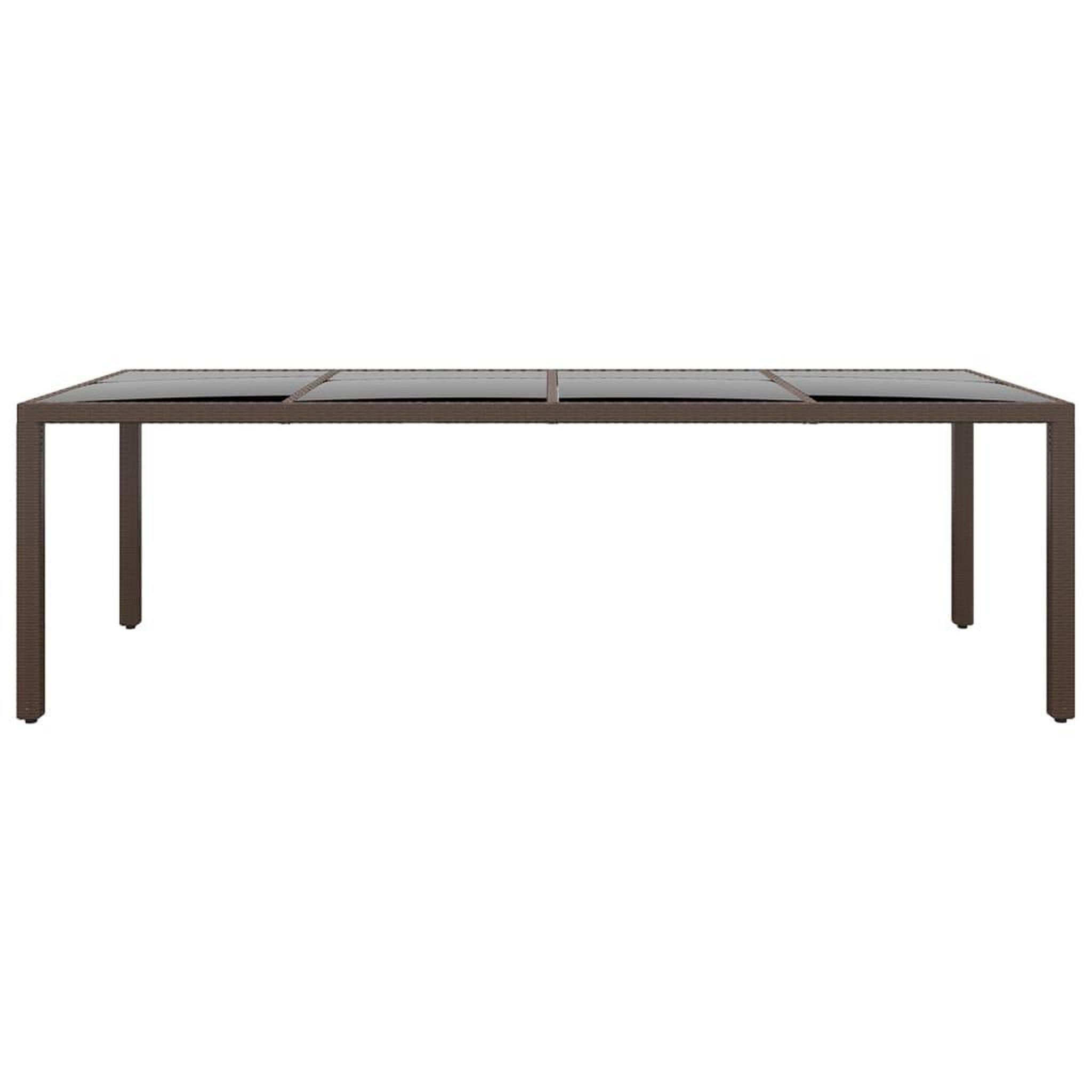 Voir la diapositive 2 : VIDAXL Table de jardin avec dessus en verre marron resine tressee