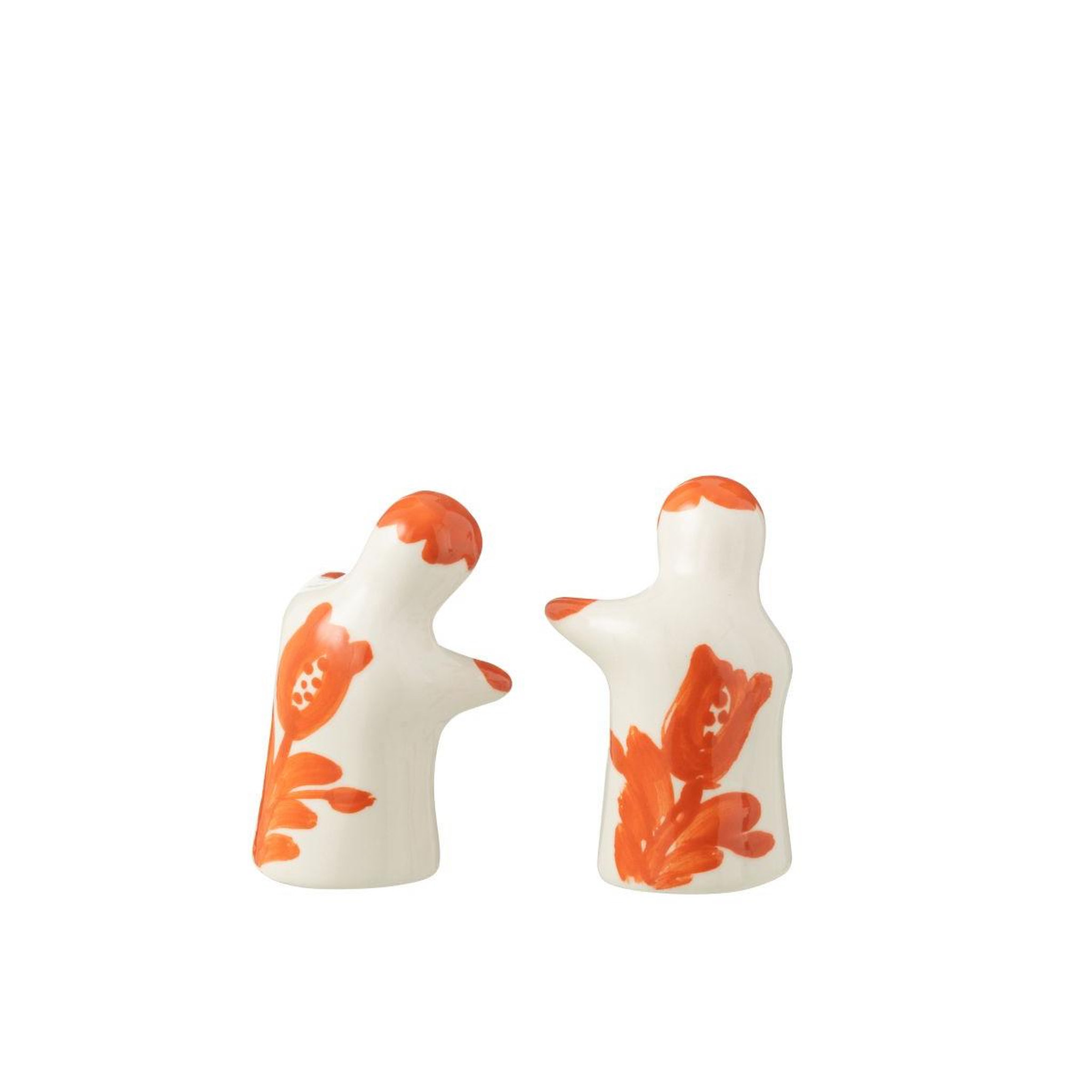 Voir la diapositive 3 : J-LINE Salière & poivrière en céramique  granada  8cm orange