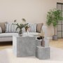 Voir la diapositive 1 : VIDAXL Tables d'appoint 3 pcs Gris beton Bois d'ingenierie