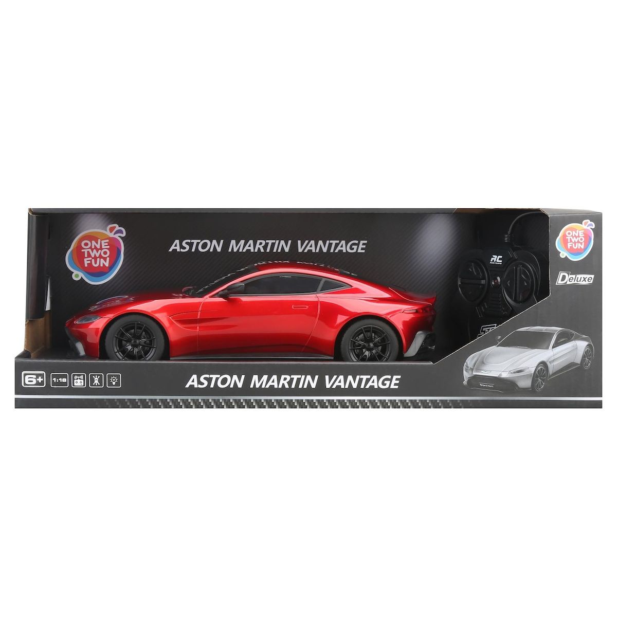 Voiture radiocommandée rouge échelle 1/18e Aston Martin Vantage