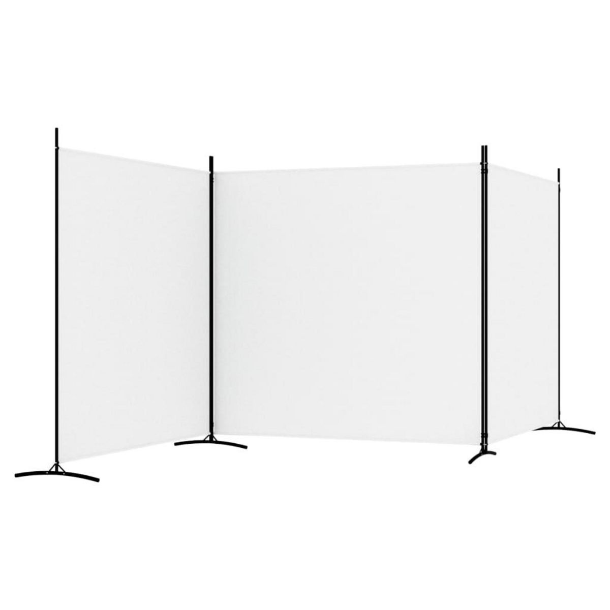 VIDAXL Cloison de separation 3 panneaux Blanc 525x180 cm Tissu