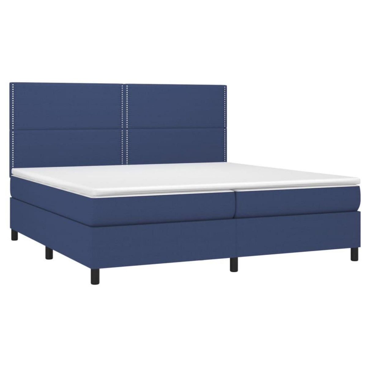 VIDAXL Sommier a lattes de lit avec matelas Bleu 200x200 cm Tissu