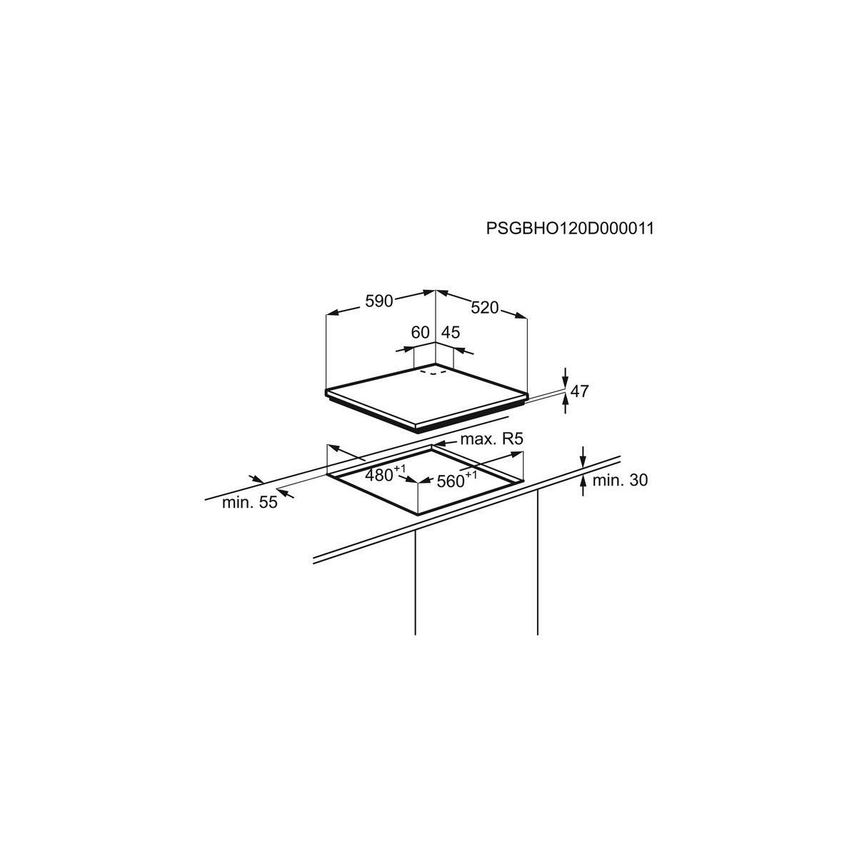 ELECTROLUX Plaque gaz EGT6242NVK/1