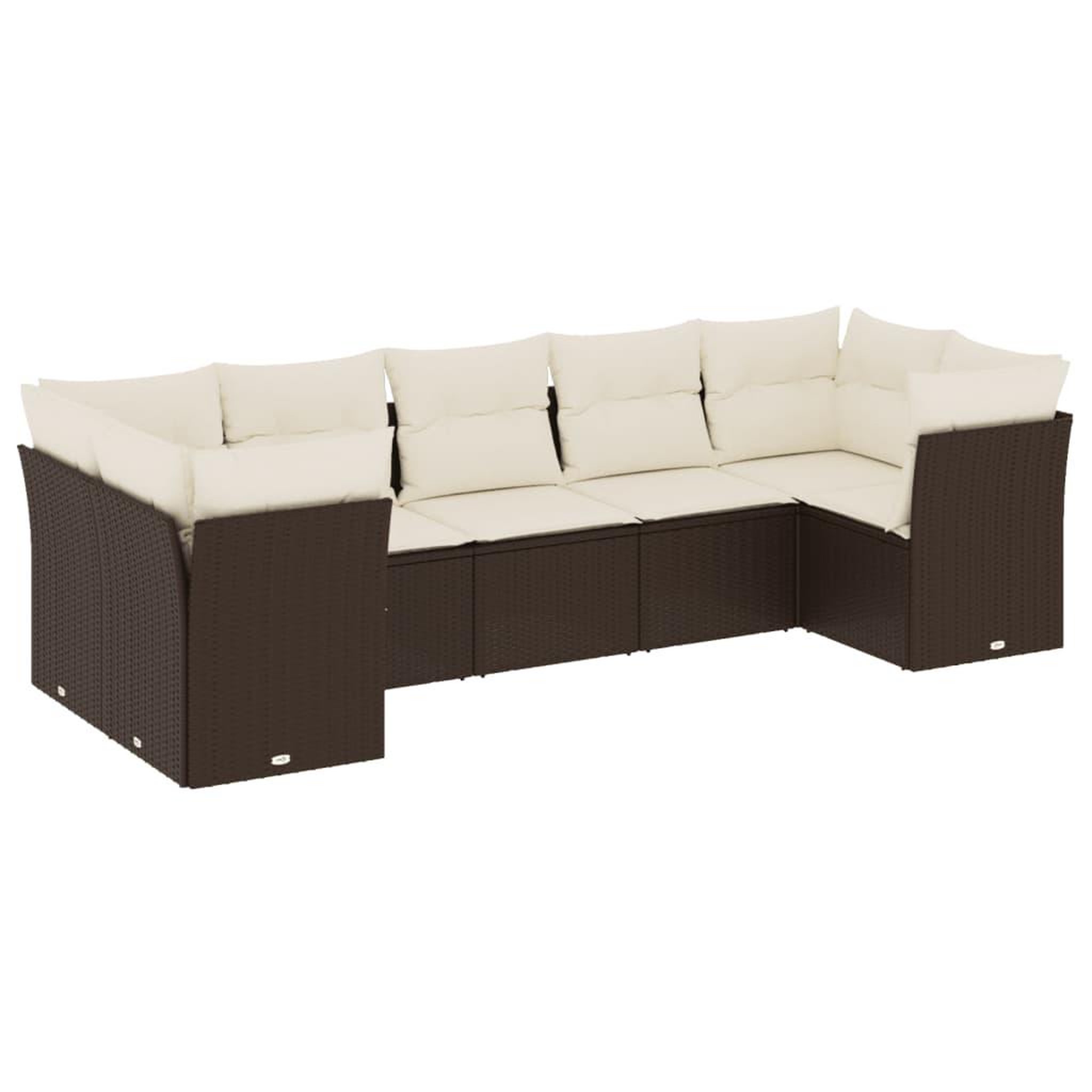 Voir la diapositive 2 : VIDAXL Salon de jardin avec coussins 7 pcs marron resine tressee