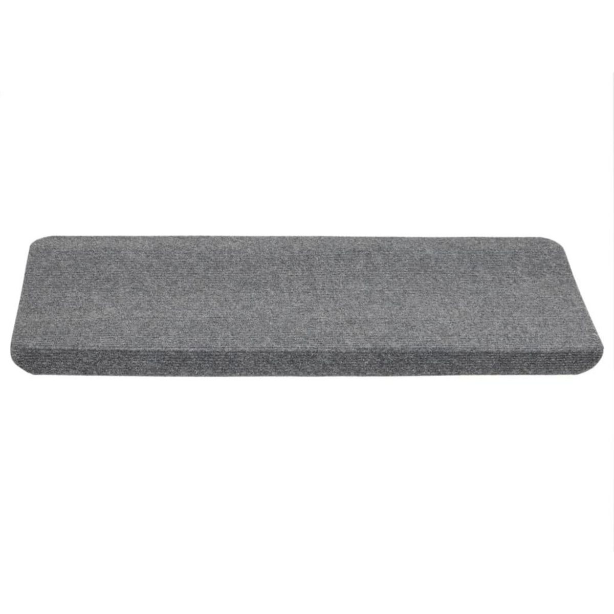 VIDAXL Tapis d'escalier autocollants 15 pcs 65x24,5x3,5 cm Gris