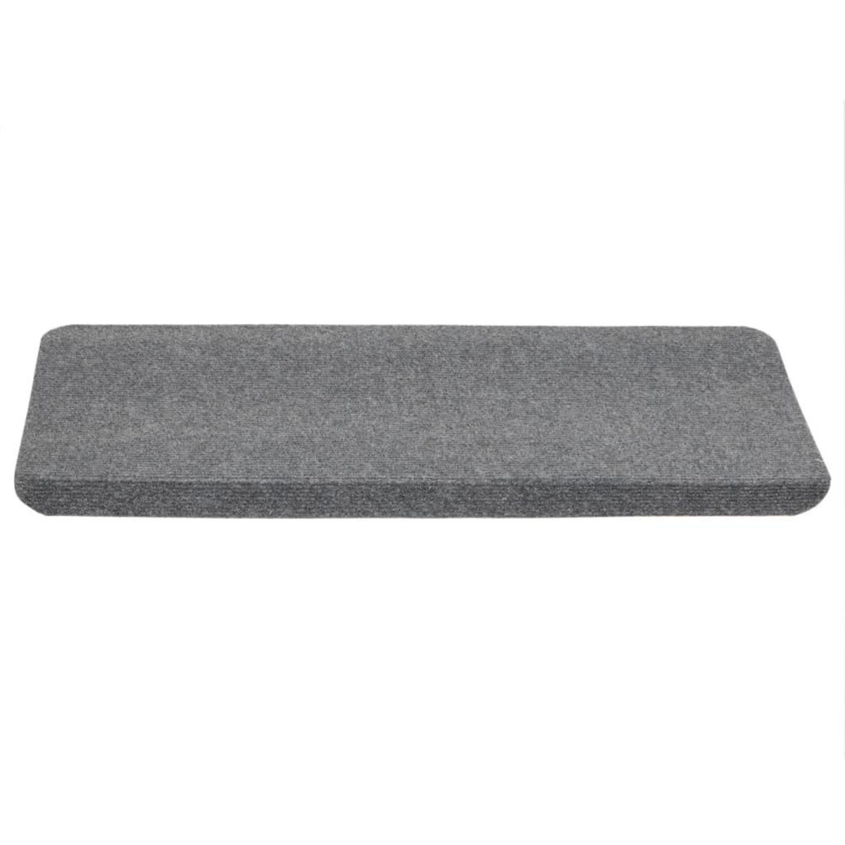 VIDAXL Tapis d'escalier autocollants 15 pcs 65x24,5x3,5 cm Gris