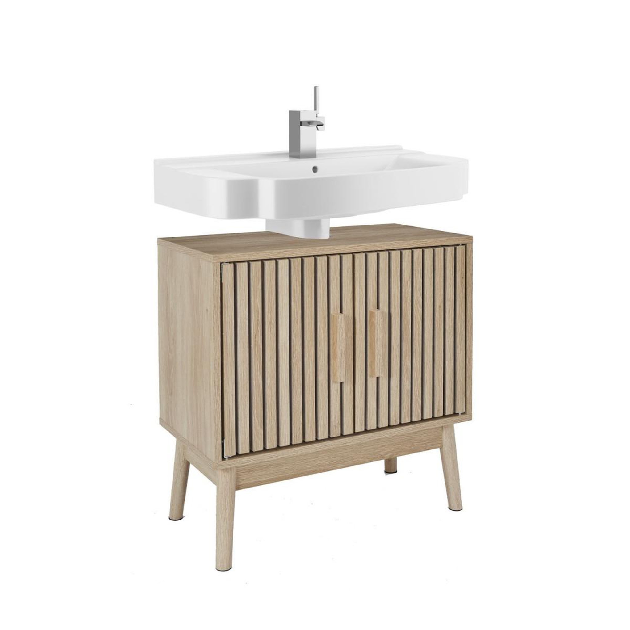 Voir la diapositive 6 : The Home Deco Factory Meuble sous lavabo  klaus  70cm marron