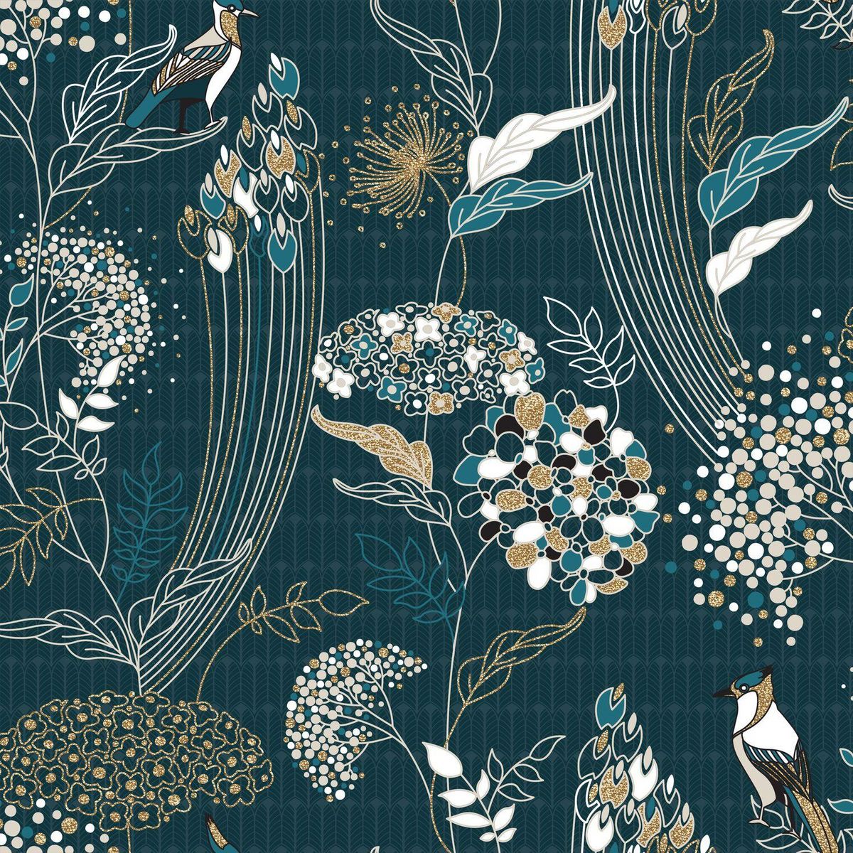 ATMOSPHERA Parure de lit 2 places en coton imprimé Paon - 240x220 - Bleu