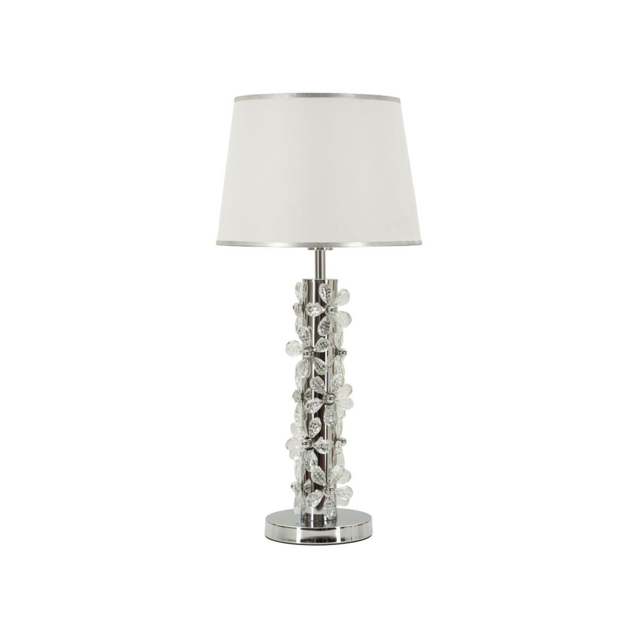 Paris Prix Lampe à poser design  silver flower  74cm argent