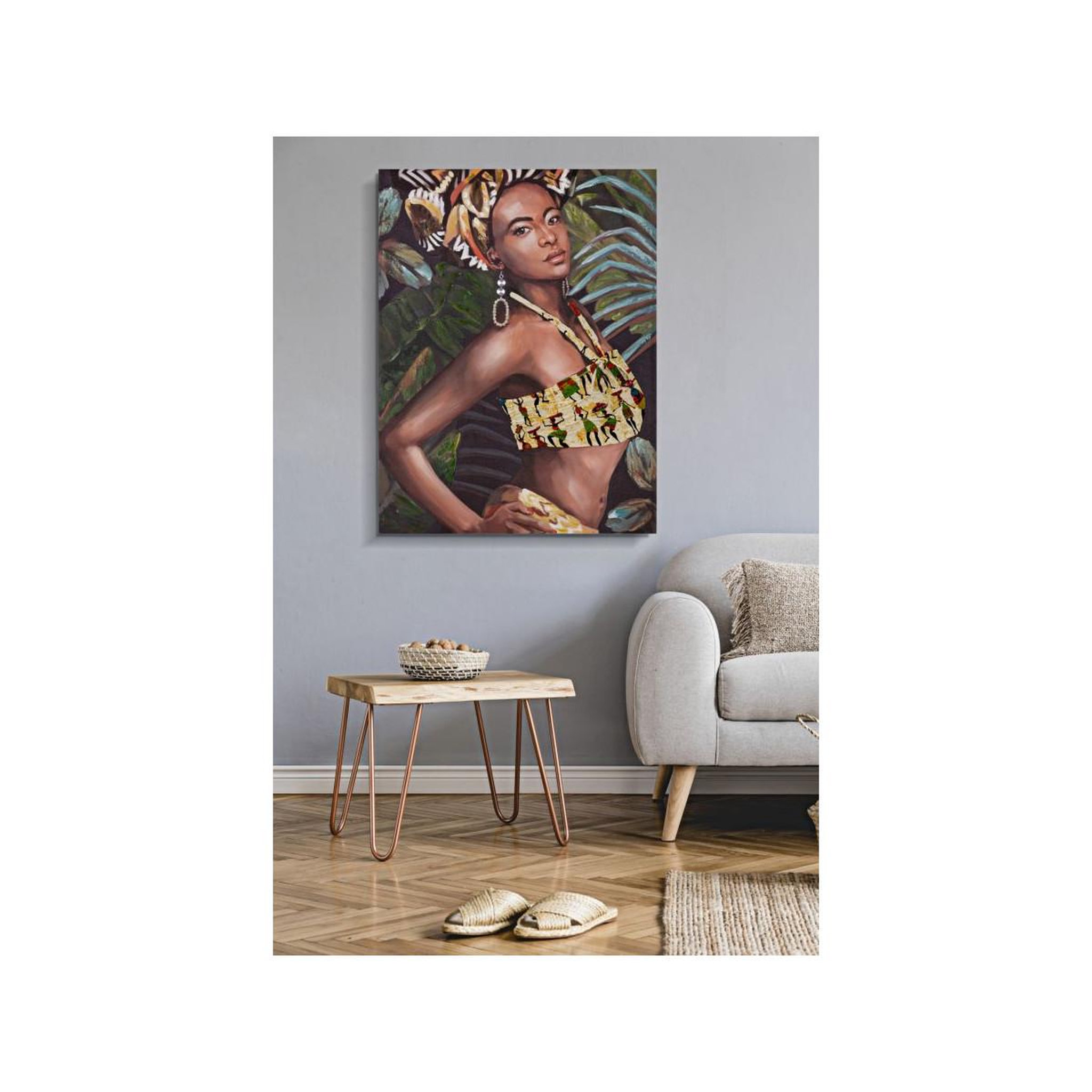 Voir la diapositive 5 : Paris Prix Toile imprimée déco  kelly  90x120cm multicolore