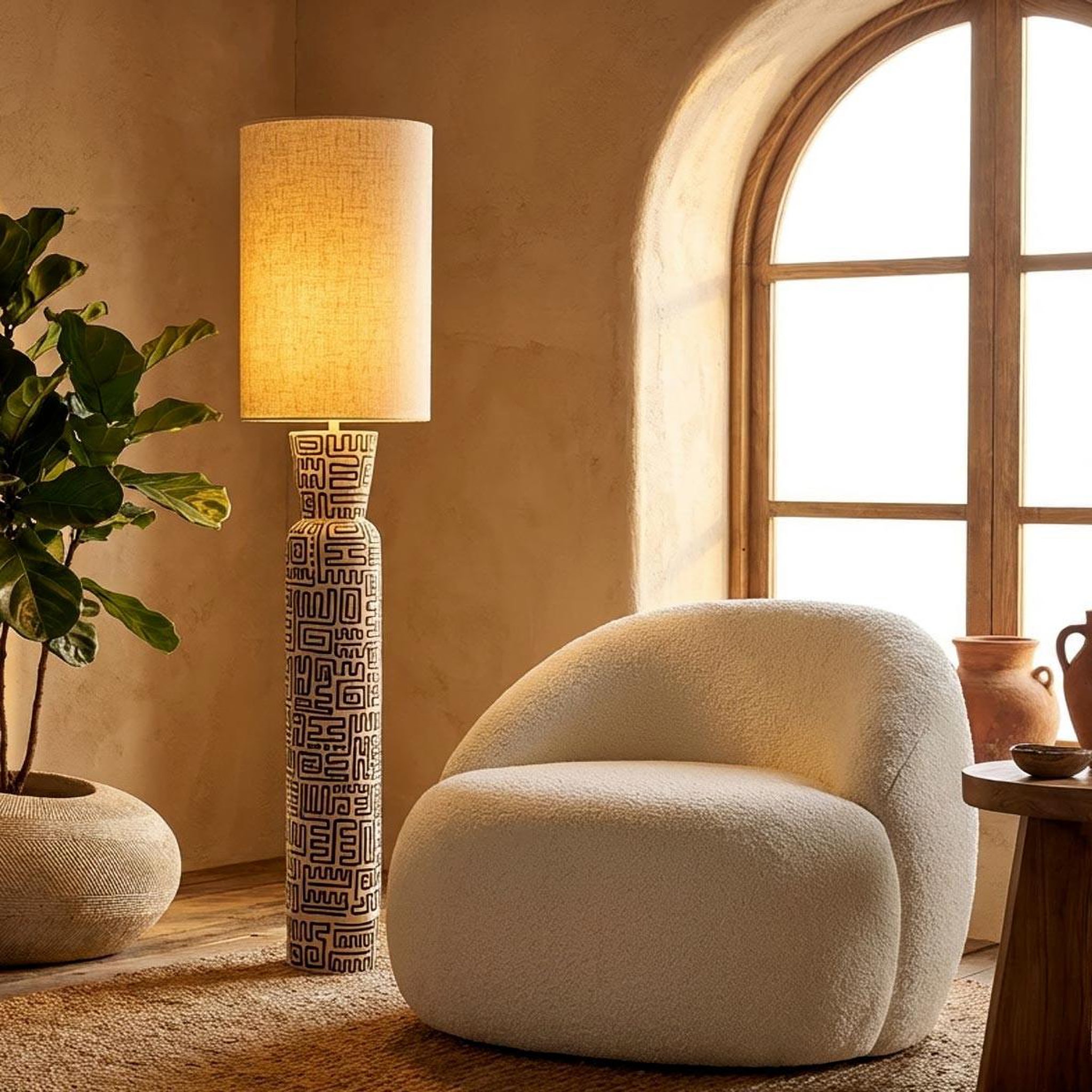 Voir la diapositive 6 : Paris Prix Fauteuil tissu bouclette  ginevra  81cm blanc
