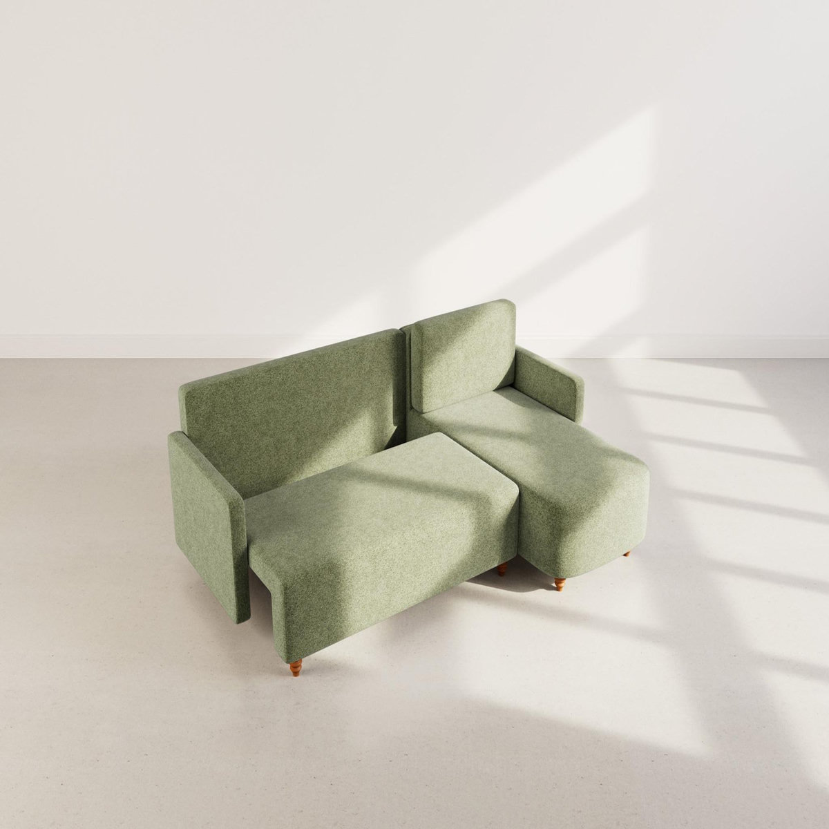 BEST MOBILIER Calypso - canapé d'angle réversible 4 places convertible avec coffre en tissu