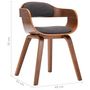 Voir la diapositive 6 : VIDAXL Chaise de salle a manger Gris fonce Tissu et bois courbe