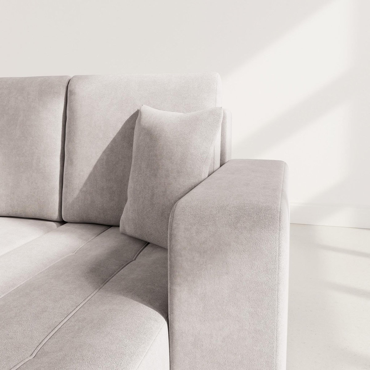 BEST MOBILIER Nicole - canapé d'angle réversible 4 places convertible avec coffre en tissu