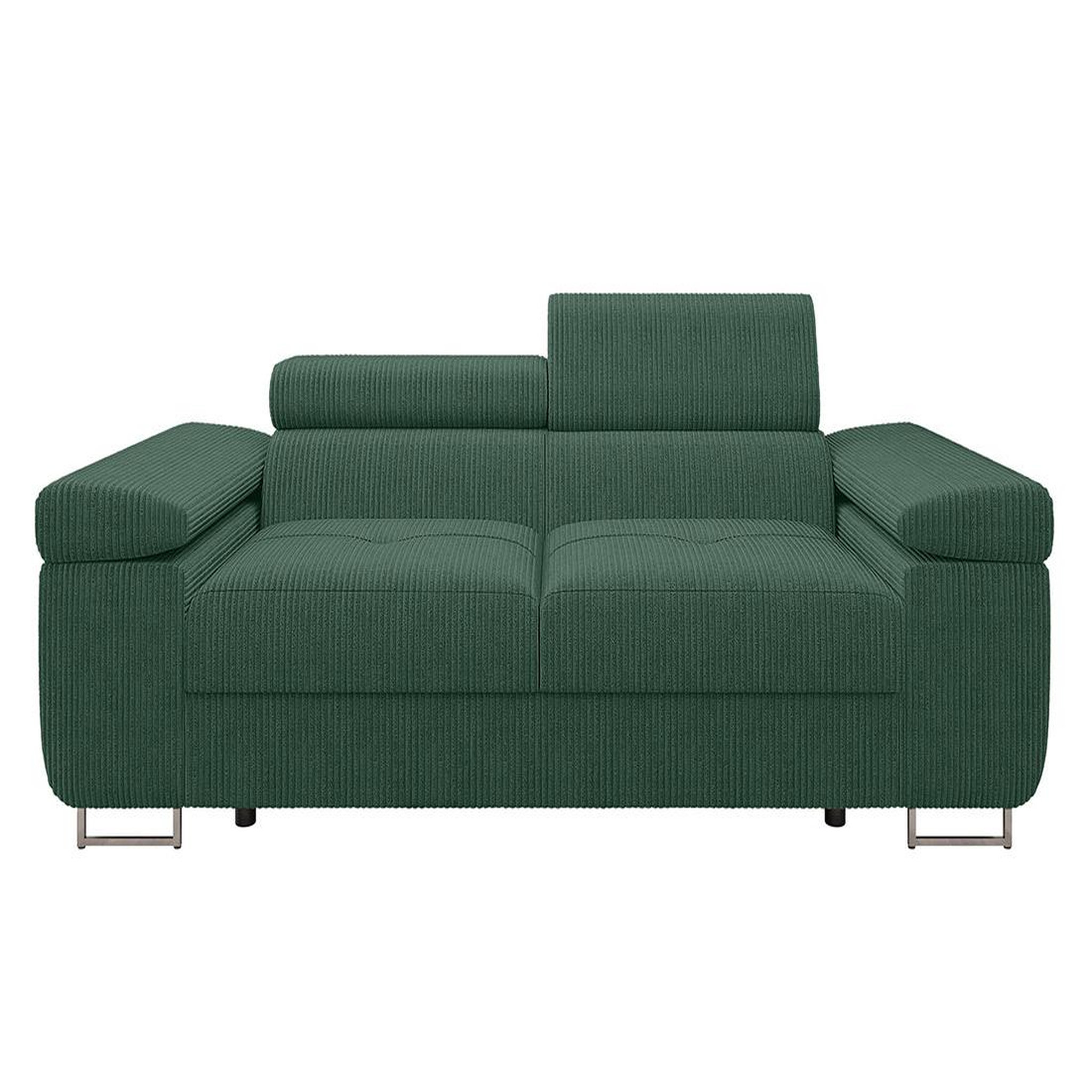 Voir la diapositive 1 : BEST MOBILIER Pablo - canapé droit 2 places avec têtières ajustables - en velours côtelé
