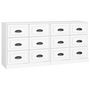 Voir la diapositive 2 : VIDAXL Buffets 2 pcs blanc bois d ingénierie