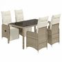Voir la diapositive 2 : VIDAXL Ensemble de bistro de jardin 5 pcs coussins marron poly rotin