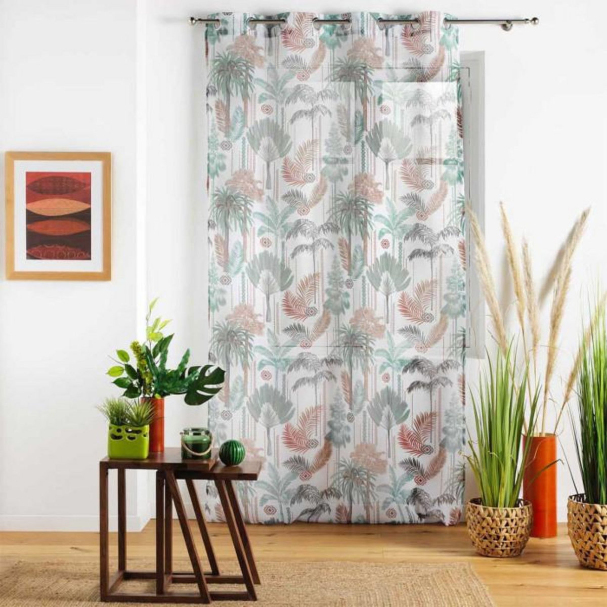 Paris Prix Rideau Voilage à Œillets  Terra Nova  140x280cm Multicolore