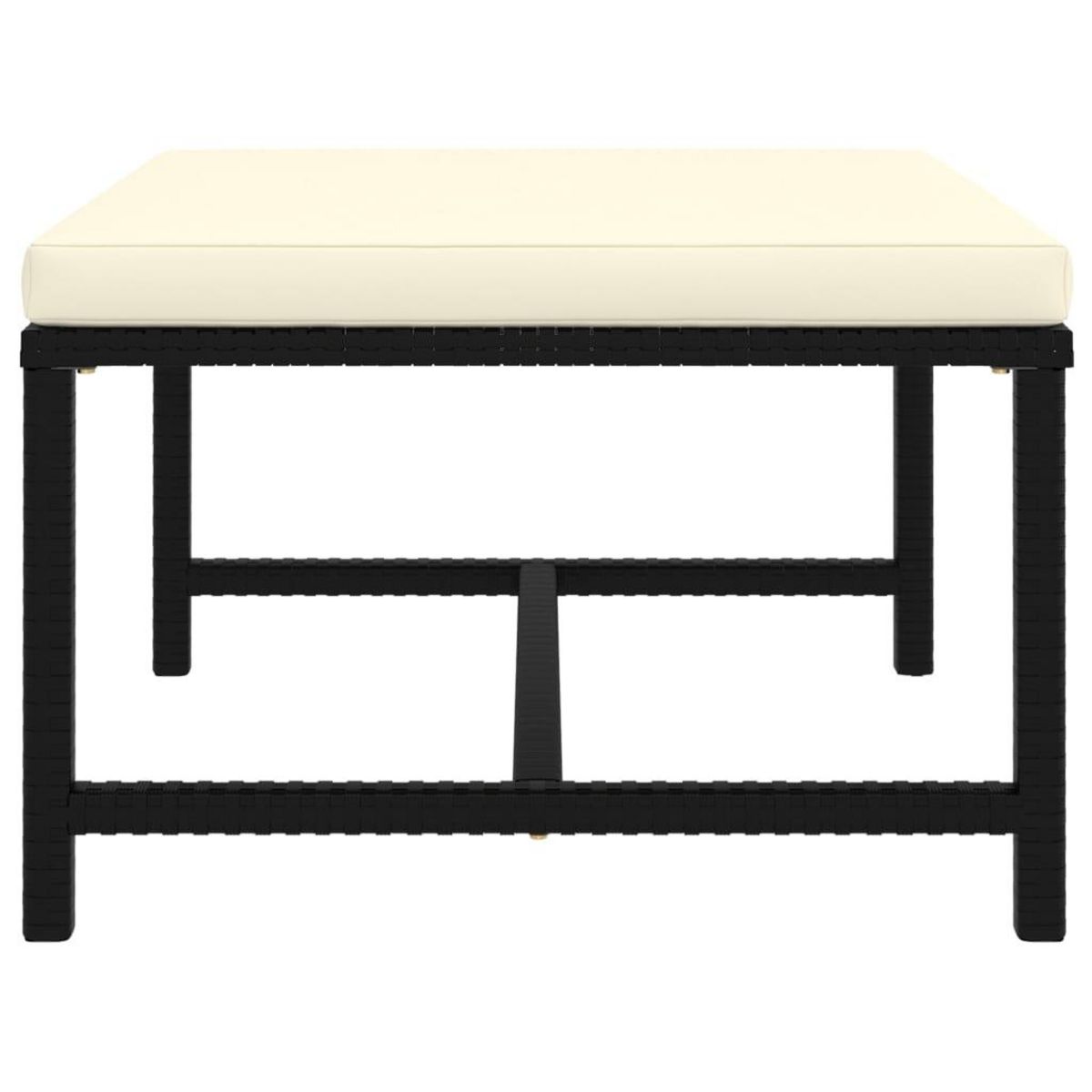 VIDAXL Repose-pied sectionnel avec coussin Noir Resine tressee