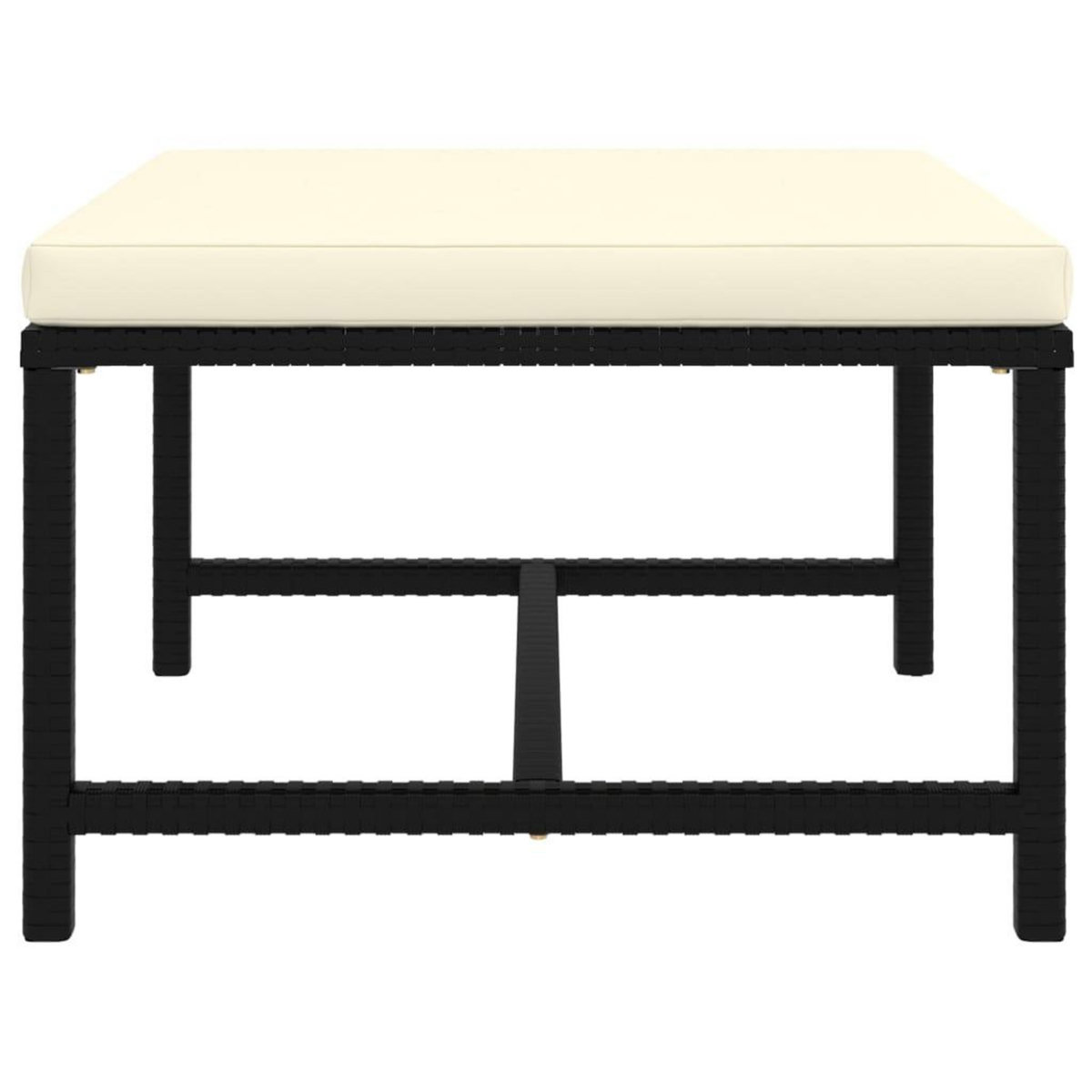 VIDAXL Repose-pied sectionnel avec coussin Noir Resine tressee