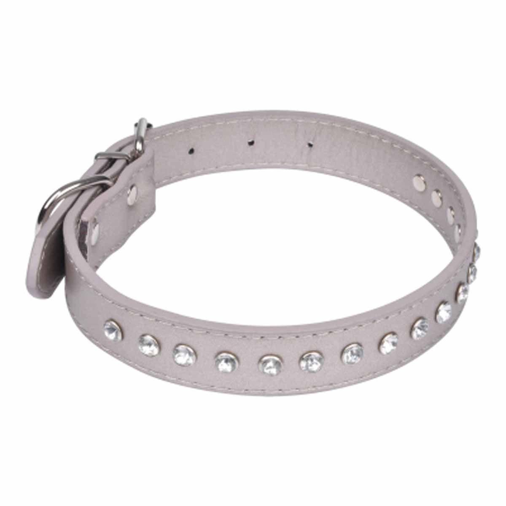 HOMEA Collier fantaisie pour chien  strass  55cm gris