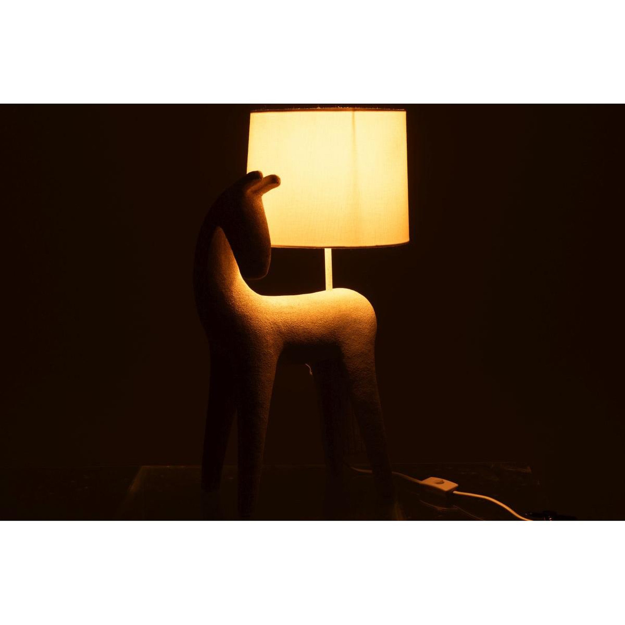 Voir la diapositive 3 : J-LINE Lampe à poser cheval  morris  56cm beige