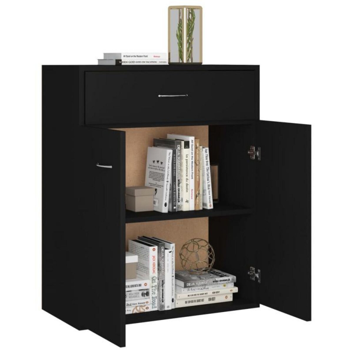 VIDAXL Buffet noir 60x30x75 cm bois d ingénierie