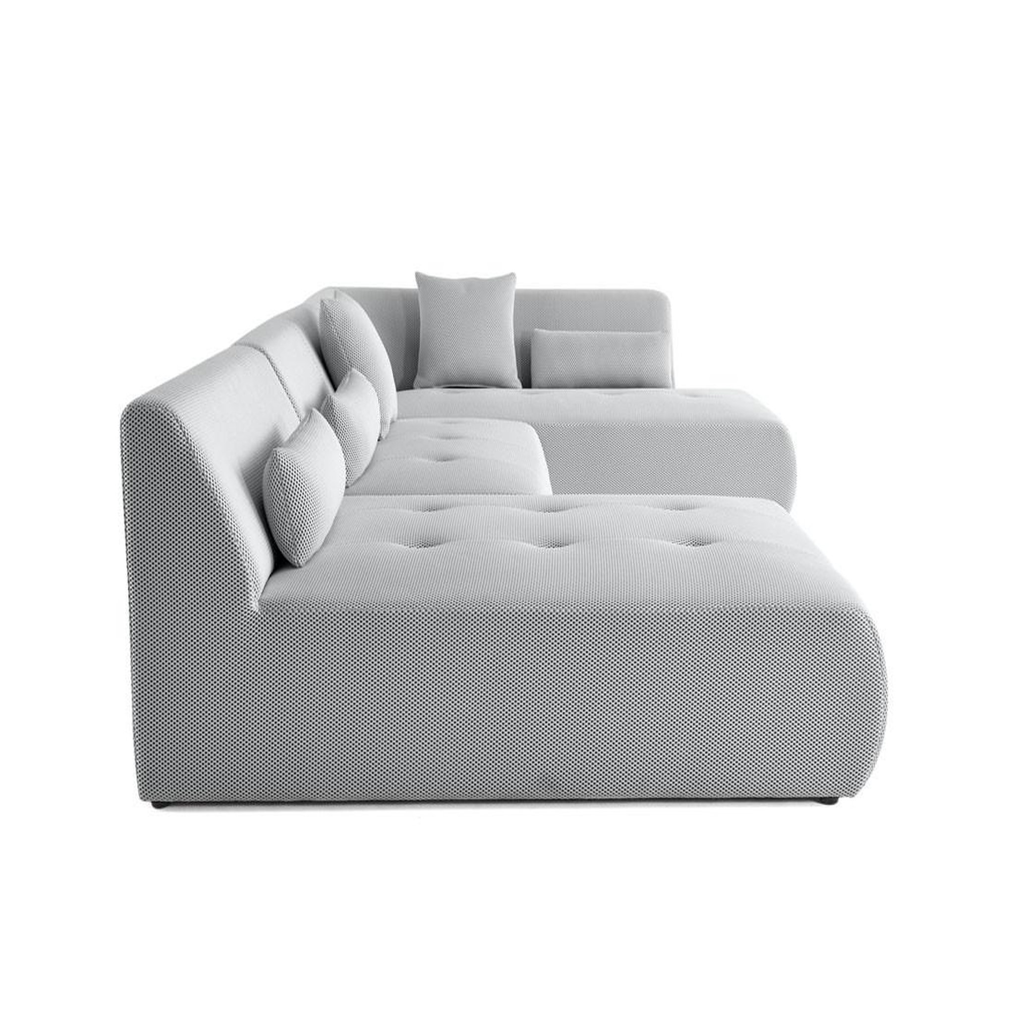 Voir la diapositive 3 : LISA DESIGN Onyx - canapé panoramique modulable d'angle droit - 7 places - en tissu mailles 3d