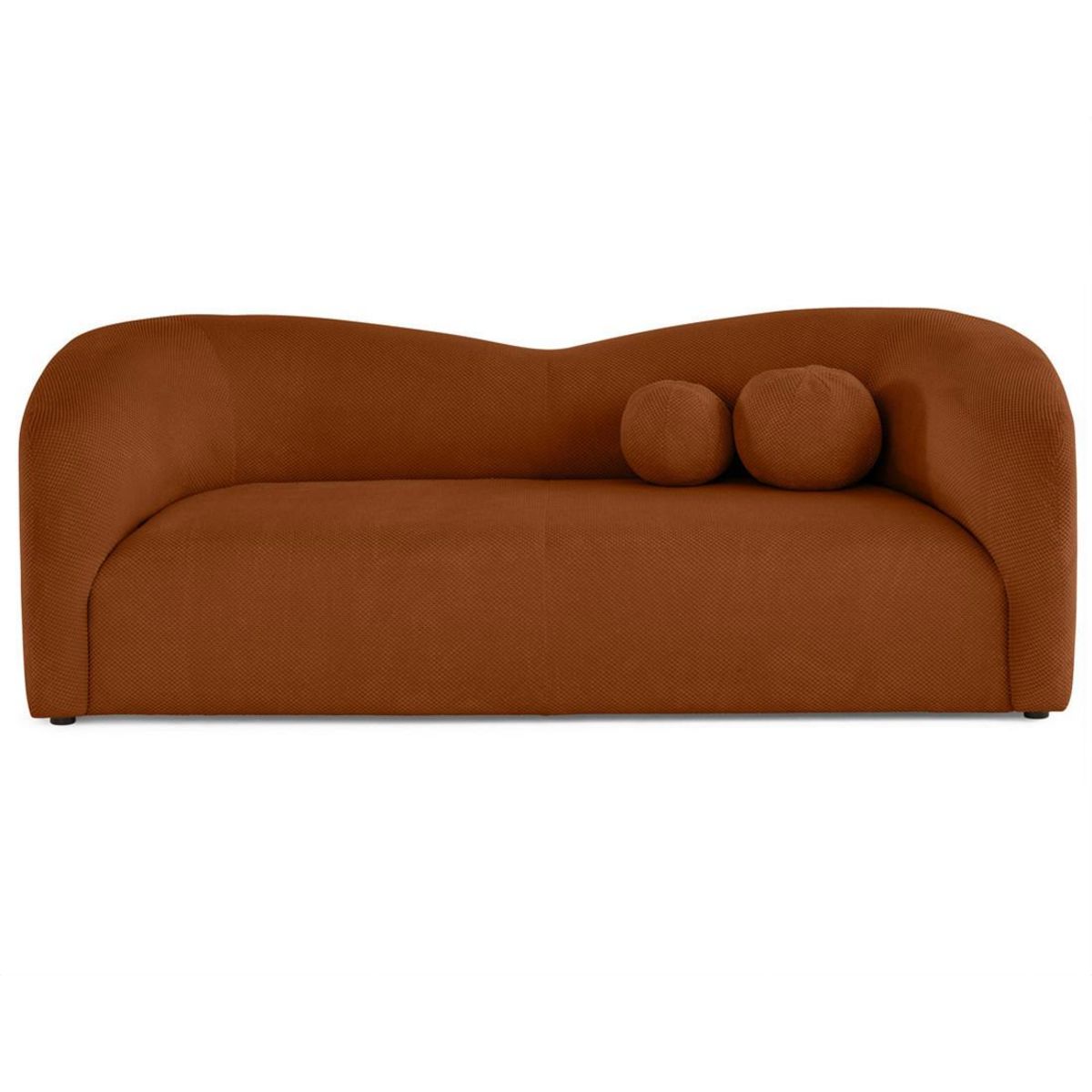 LISA DESIGN Charles - canapé droit 3 places en velours texturé