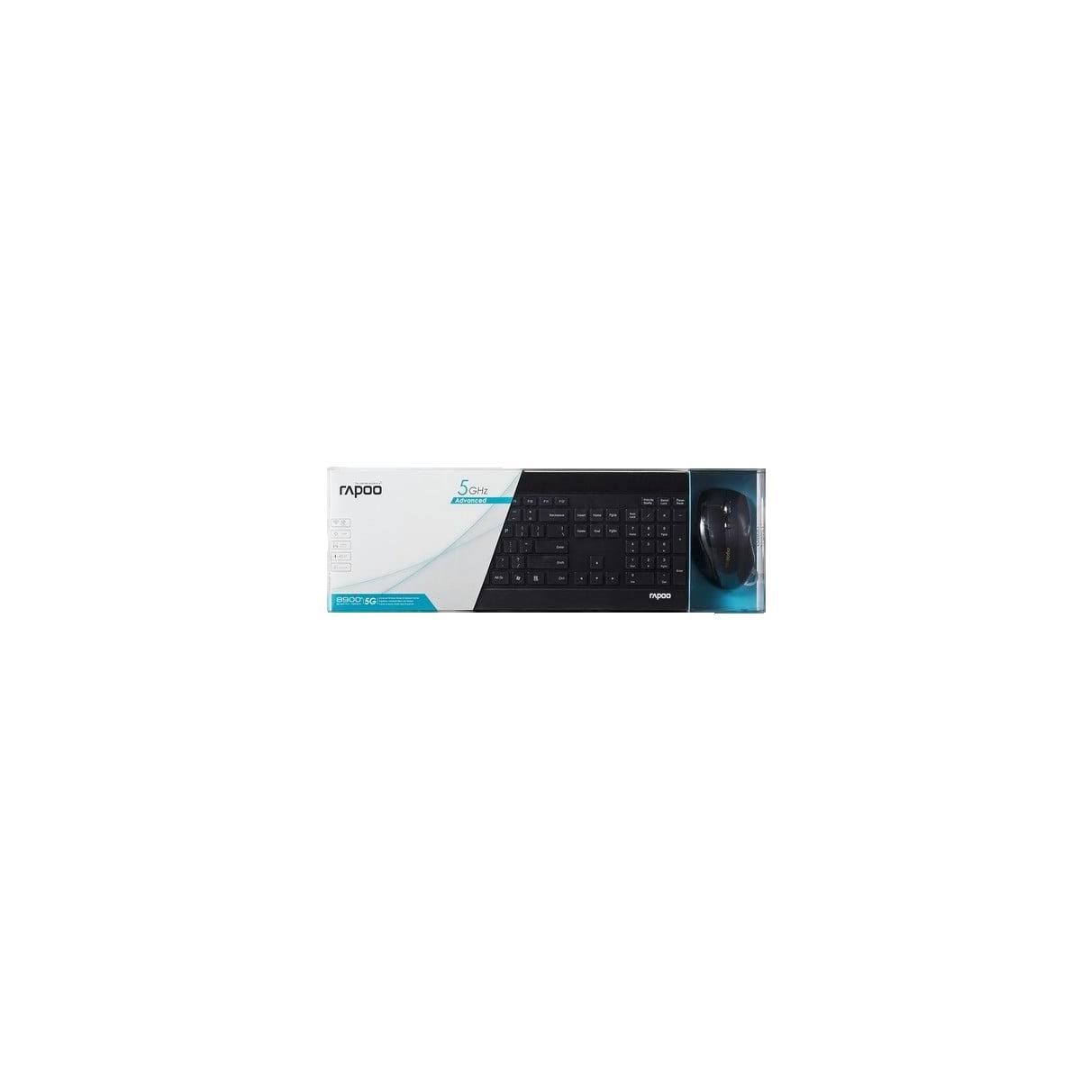 RAPOO Ensemble clavier-souris sans fil Rapoo 1600 DPI Noir