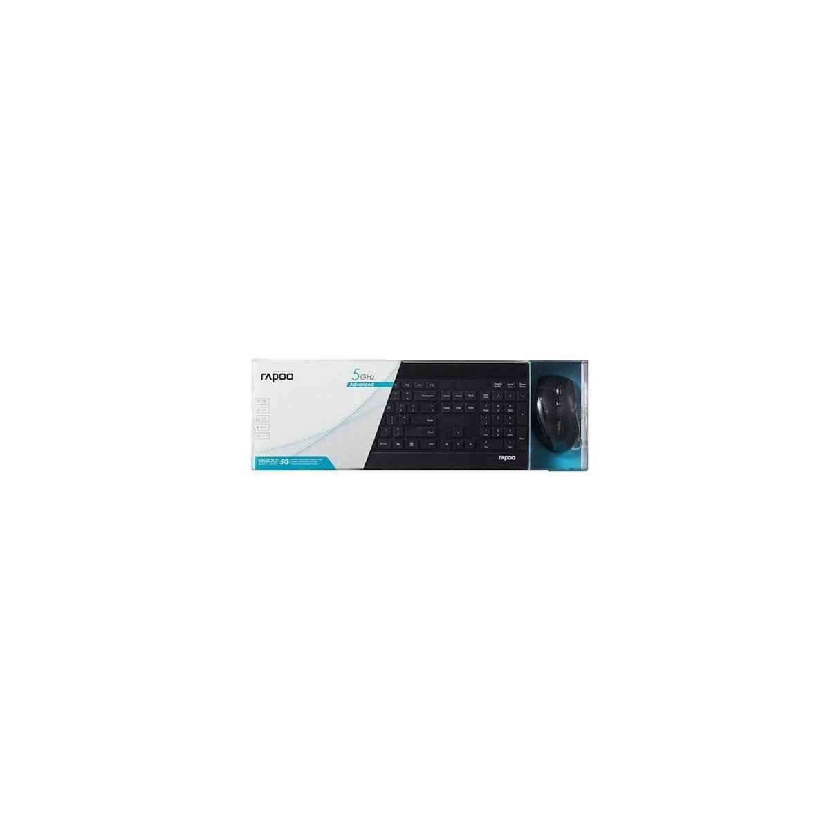 RAPOO Ensemble clavier-souris sans fil Rapoo 1600 DPI Noir
