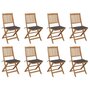 Voir la diapositive 1 : VIDAXL Chaises pliables d'exterieur et coussins lot de 8 Bois d'acacia