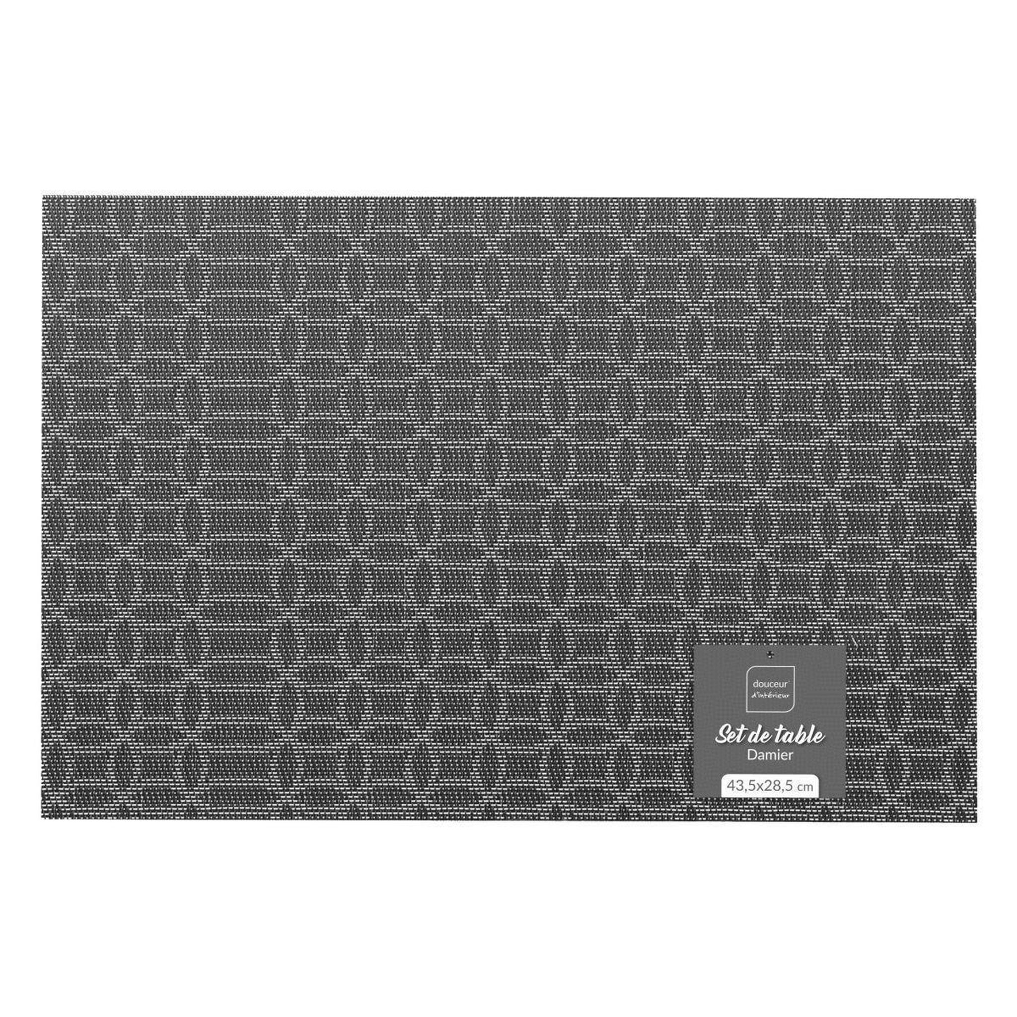 Voir la diapositive 4 : Douceur d'Intérieur Set de table  damier  28x43cm noir