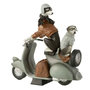 Voir la diapositive 2 : Paris Prix Statuette Déco  Chiens sur Scooter  32cm Gris