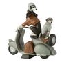 Voir la diapositive 2 : Paris Prix Statuette Déco  Chiens sur Scooter  32cm Gris