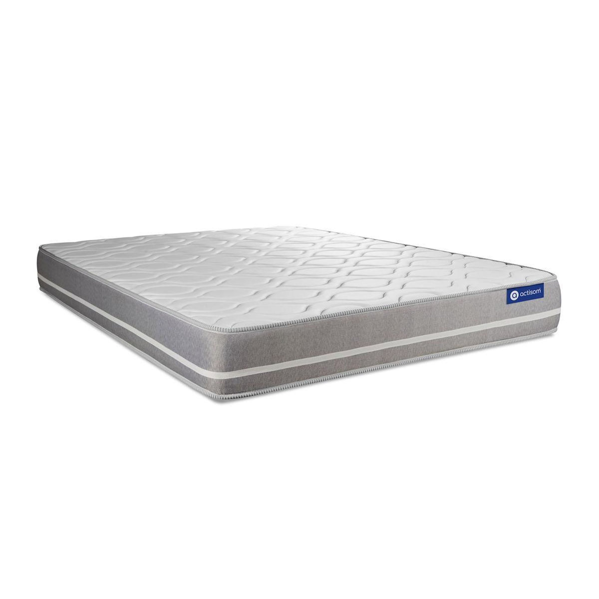 ACTISOM Ensemble matelas Mémoire de forme ACTIMEMO TOUCH 120x190 3zones de confort + sommier KIT gris
