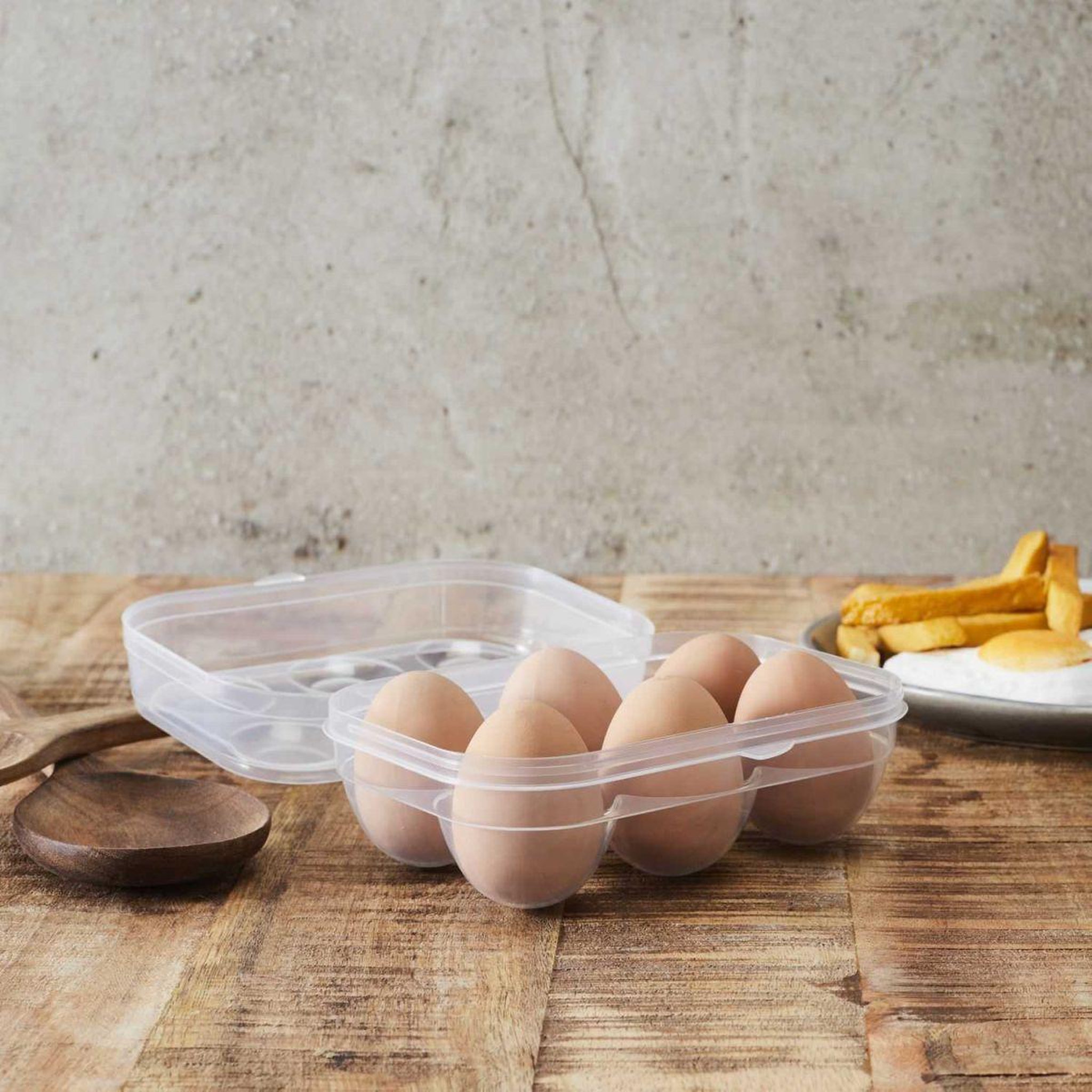 Voir la diapositive 4 : COOK CONCEPT Boîte à œufs  6 emplacements  15cm transparent