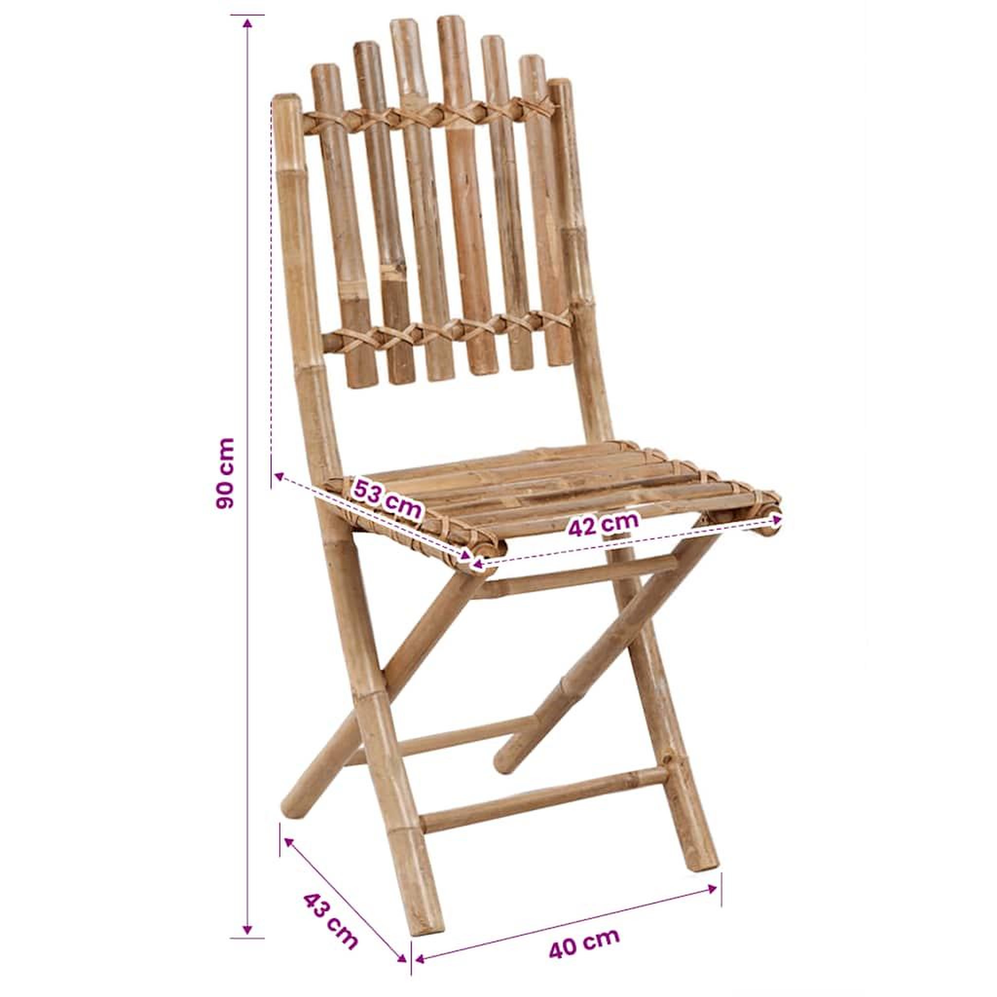 Voir la diapositive 6 : VIDAXL Chaises pliables d'exterieur bambou 4 pcs