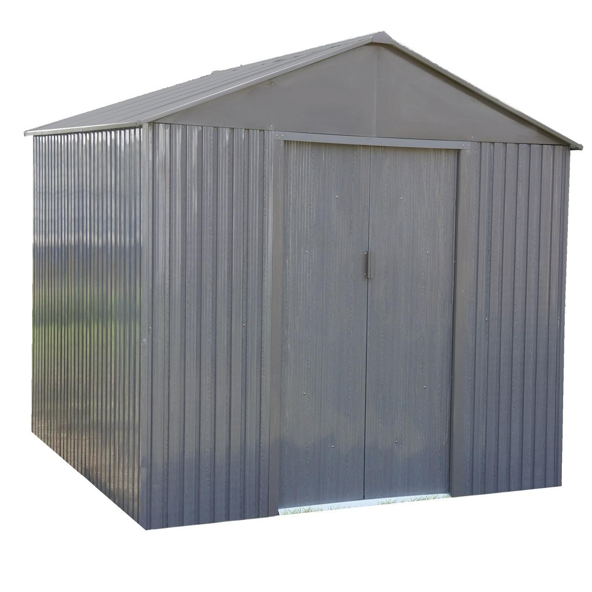 Voir la diapositive 2 : CHALET&JARDIN Abri de jardin métal - Imitation bois - 9m² - LISEC