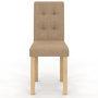 Voir la diapositive 3 : ID MARKET Lot de 6 chaises POLGA capitonnées mix color taupe, beige et marron