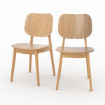 MAISON PAVANE Lot de 2 chaises en bois clair-Clyde