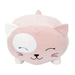 Paris Prix Peluche Coussin Enfant  Chat  30cm Rose & Blanc