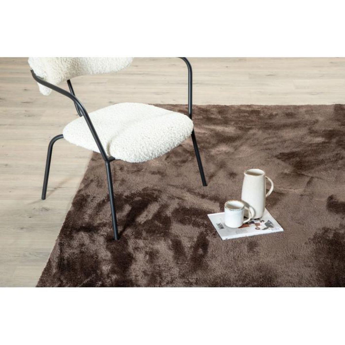 Paris Prix Tapis Design Uni  Blanca  160x230cm Nougat
