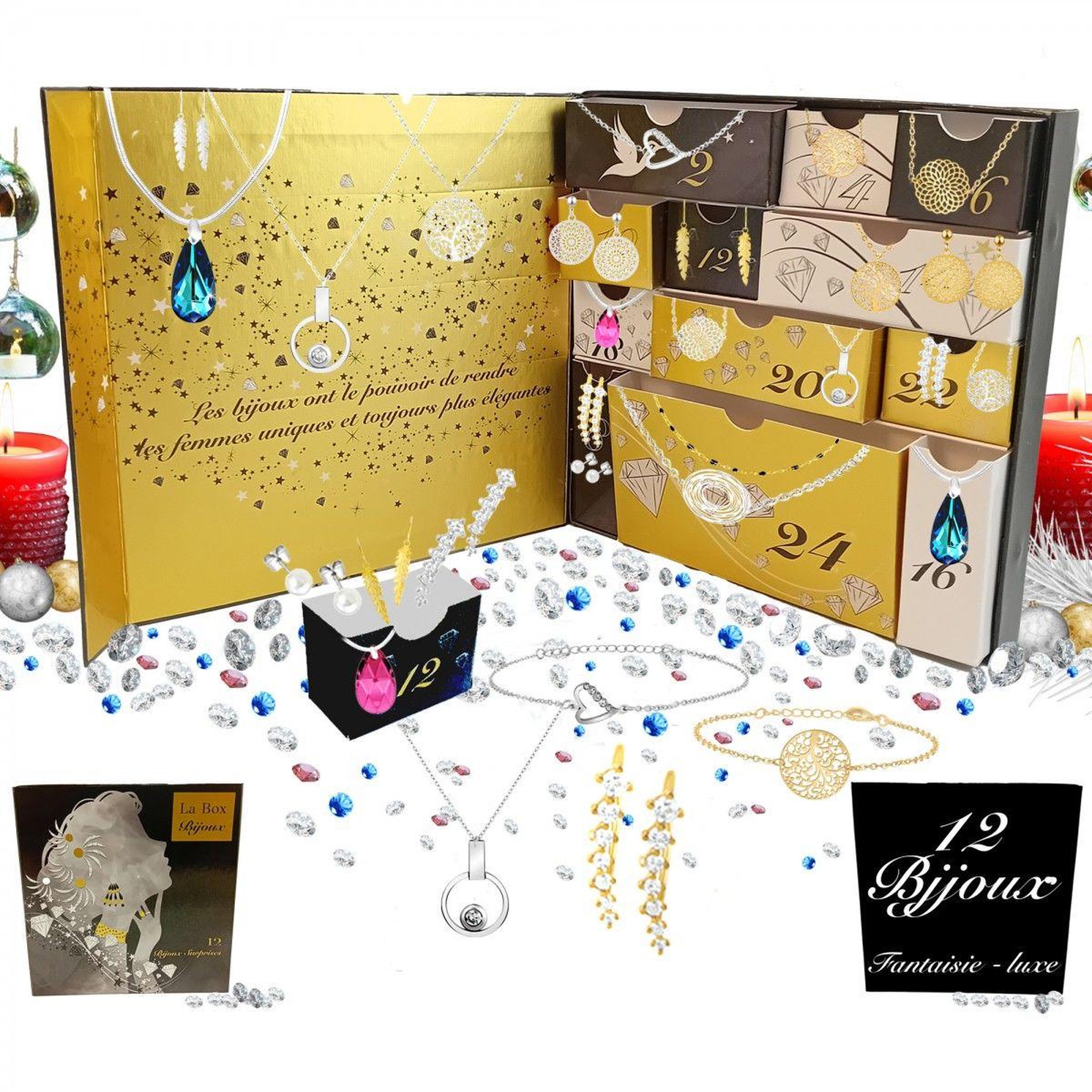 Voir la diapositive 1 : SC CRYSTAL Calendrier de l'avent sc crystal - 12 bijoux