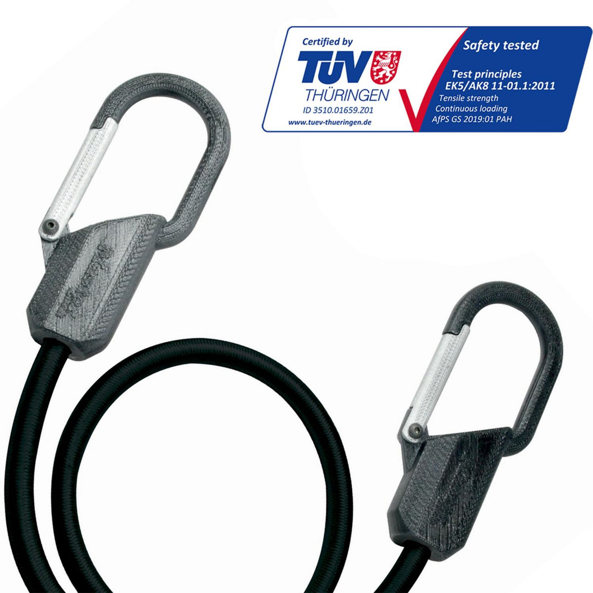 Master lock Tendeur avec Mousquetons [80 cm d'Elastique] [Crochets Verrouilables] 3205EURDAT