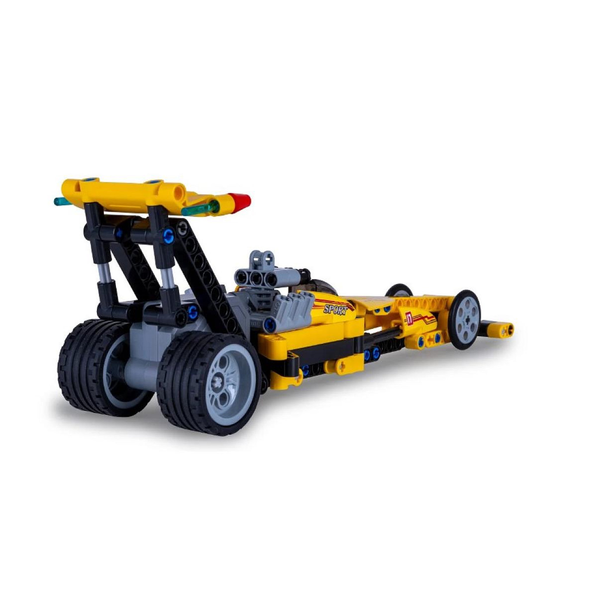 Voir la diapositive 2 : Jamara CaDA Drag Racing jaune Bricks