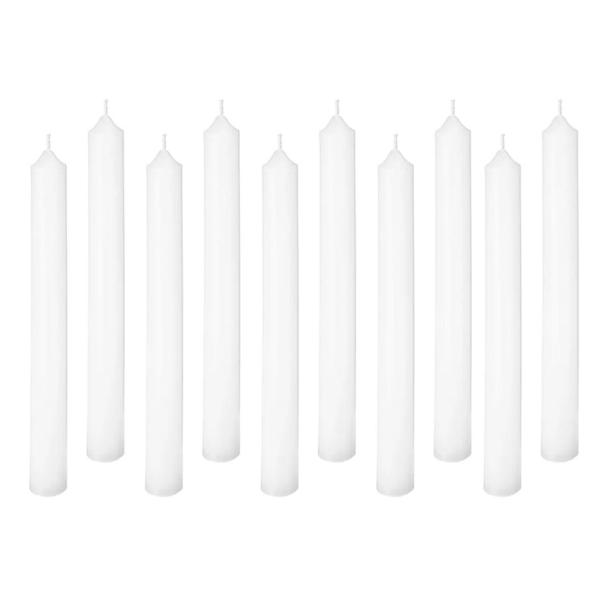 ATMOSPHERA Lot de 10 Bougies Bâtons  Many  25cm Blanc